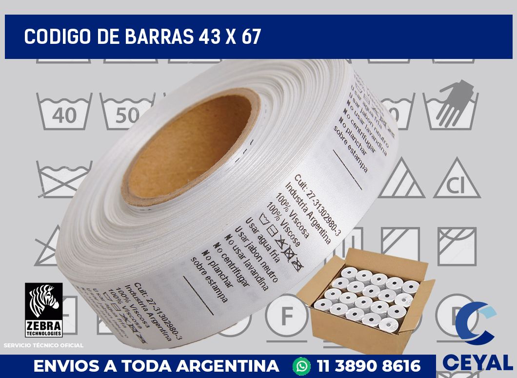 codigo de barras 43 x 67