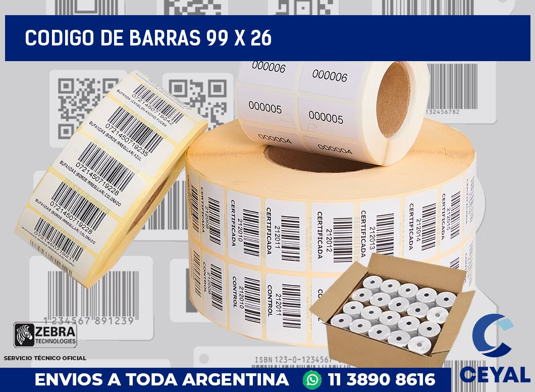 codigo de barras 99 x 26