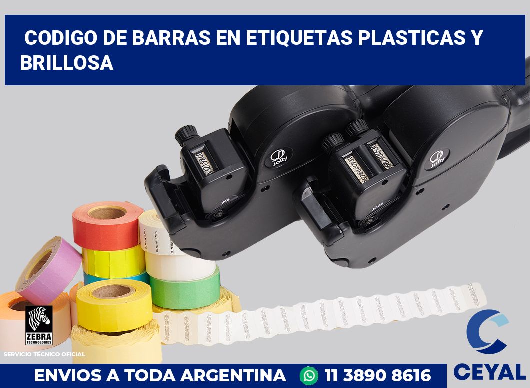 codigo de barras en etiquetas plasticas y brillosa
