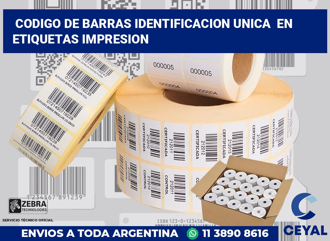 codigo de barras identificacion unica  en etiquetas impresion