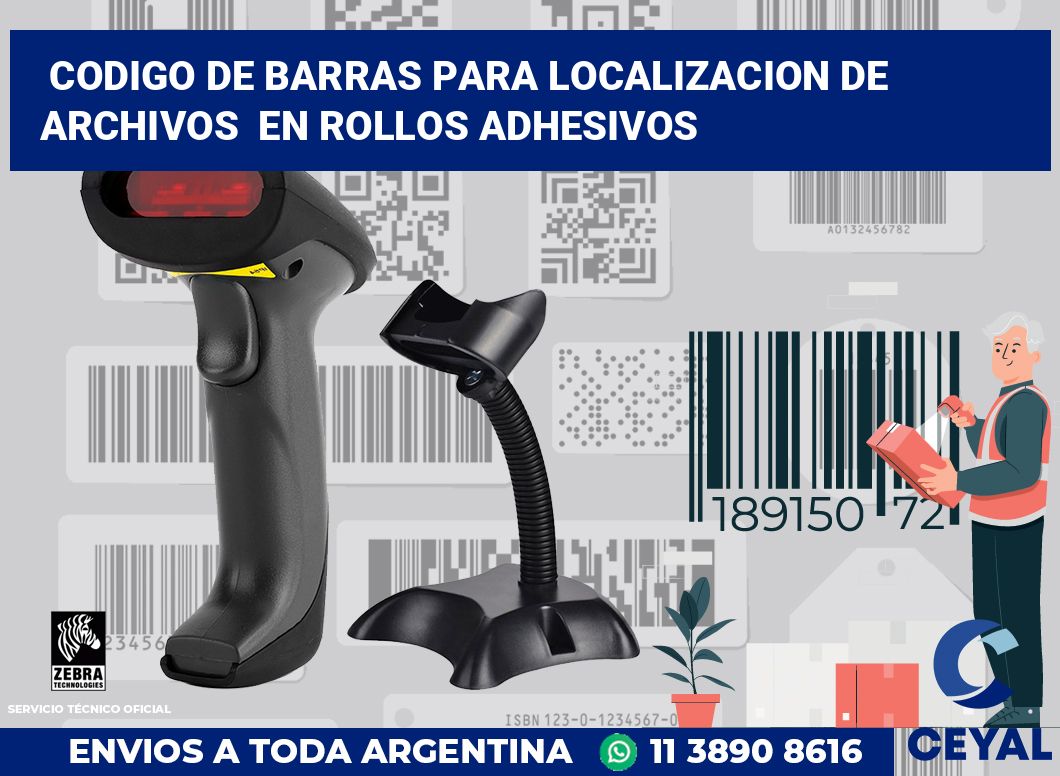 codigo de barras para localizacion de archivos  en rollos adhesivos