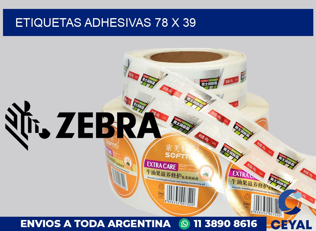 etiquetas adhesivas 78 x 39