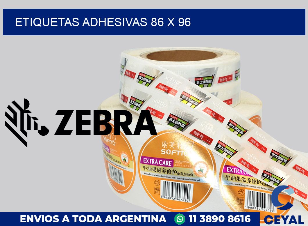 etiquetas adhesivas 86 x 96