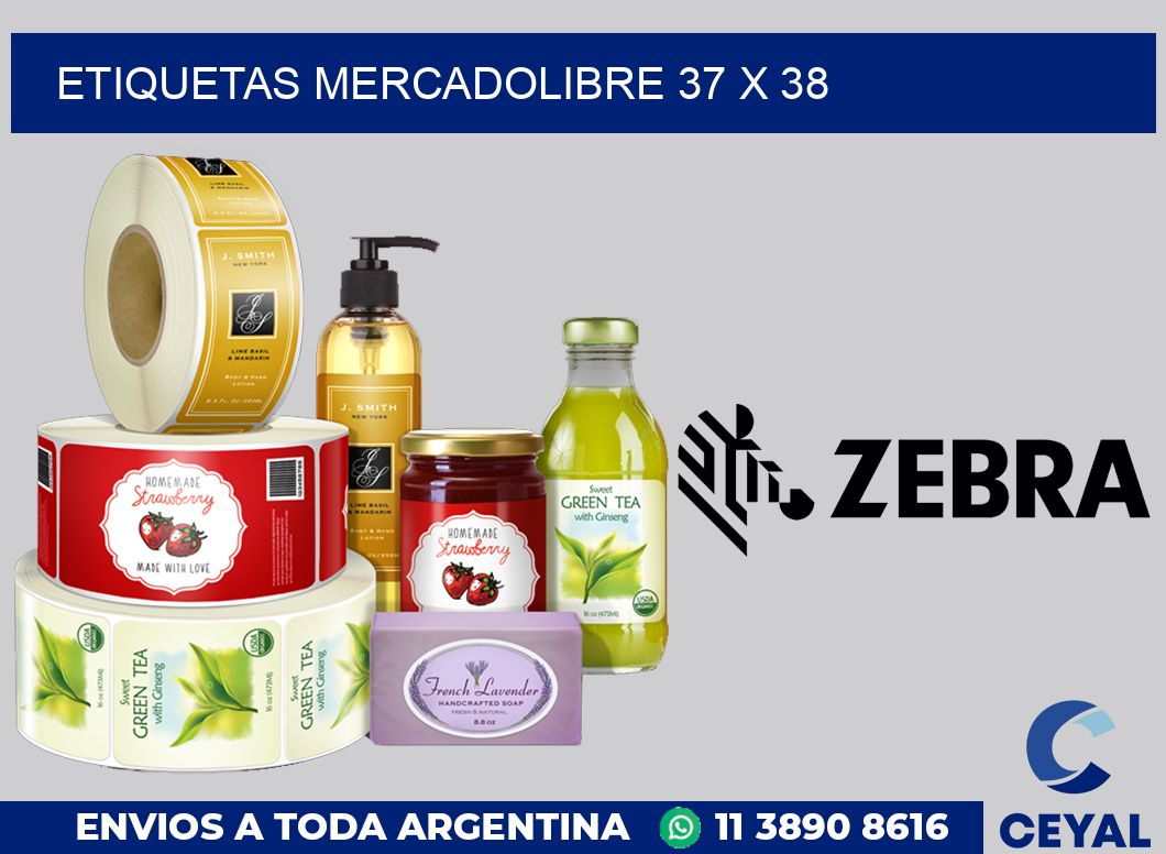 etiquetas mercadolibre 37 x 38