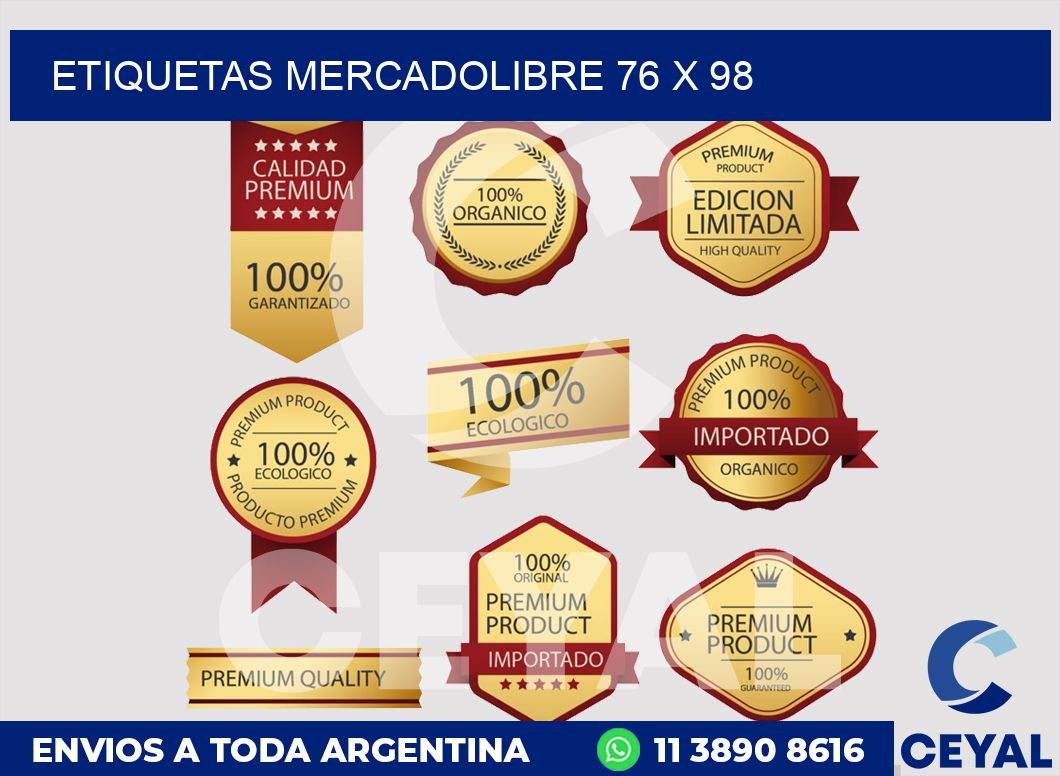 etiquetas mercadolibre 76 x 98