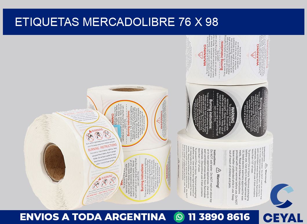 etiquetas mercadolibre 76 x 98