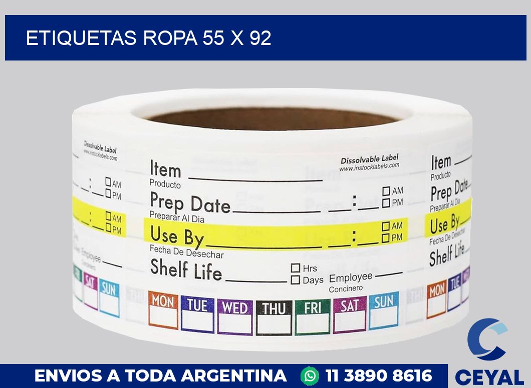 etiquetas ropa 55 x 92