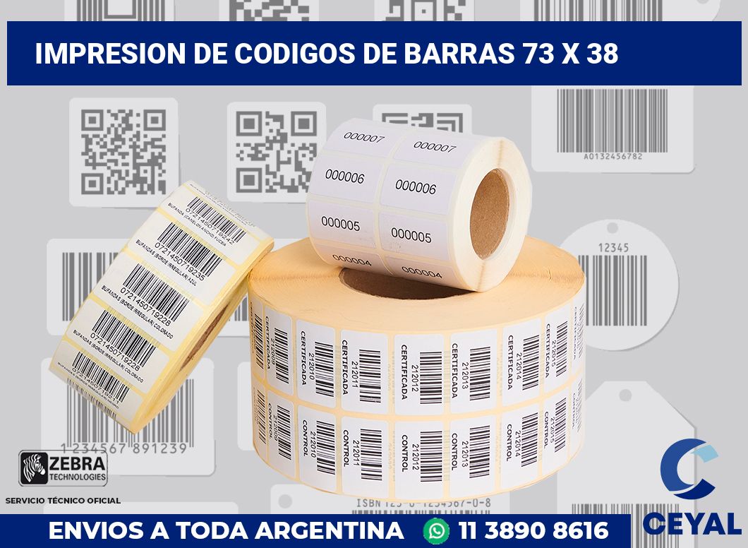 impresion de codigos de barras 73 x 38
