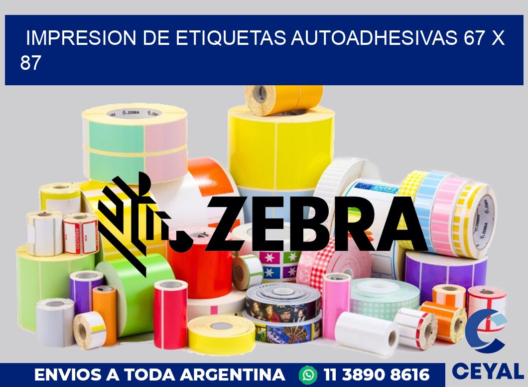 impresion de etiquetas autoadhesivas 67 x 87