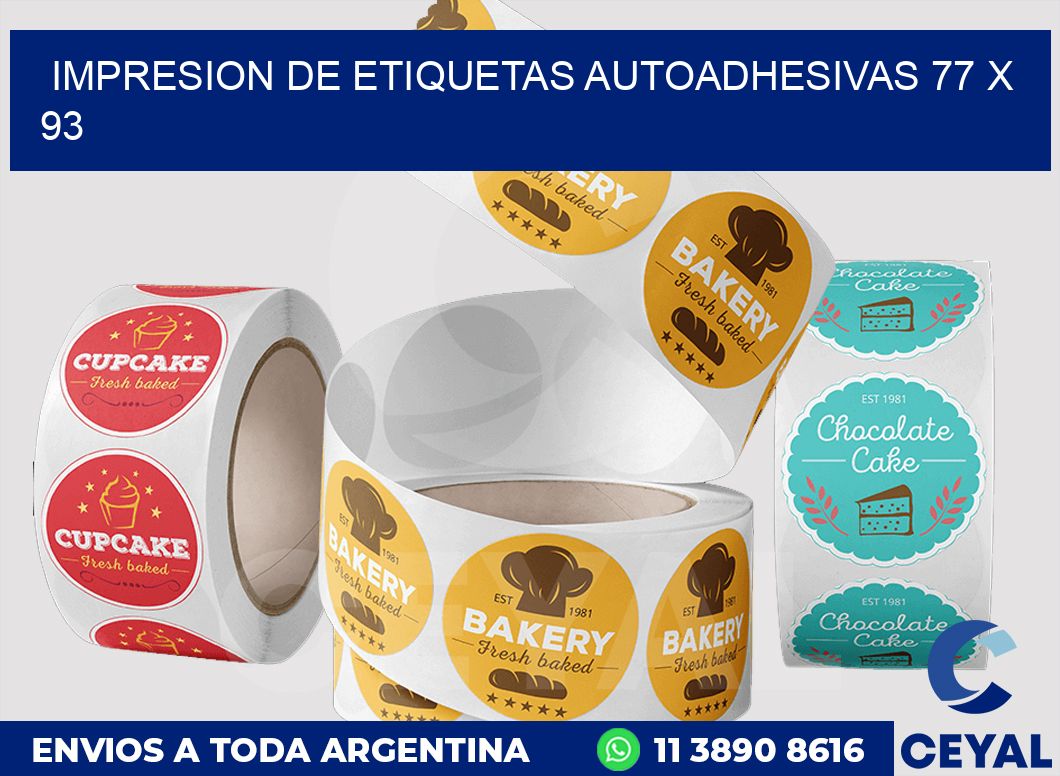 impresion de etiquetas autoadhesivas 77 x 93