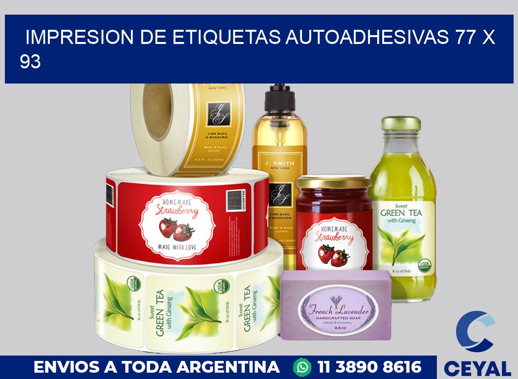 impresion de etiquetas autoadhesivas 77 x 93