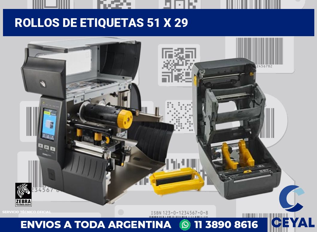rollos de etiquetas 51 x 29