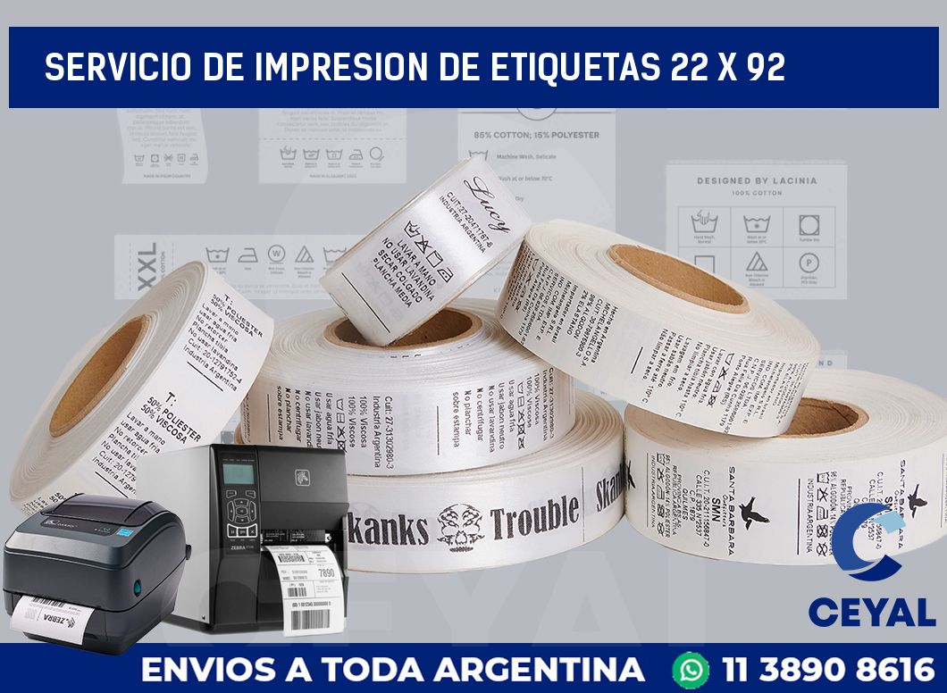servicio de impresion de etiquetas 22 x 92