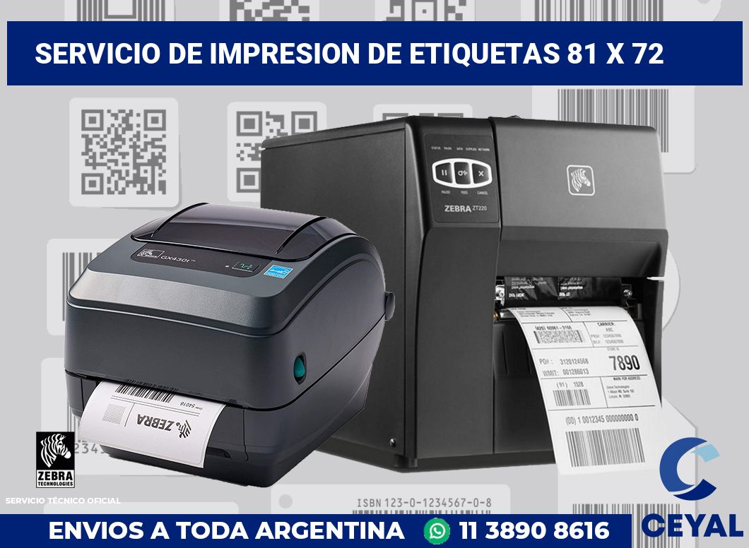 servicio de impresion de etiquetas 81 x 72