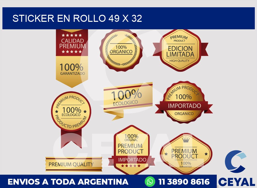 sticker en rollo 49 x 32