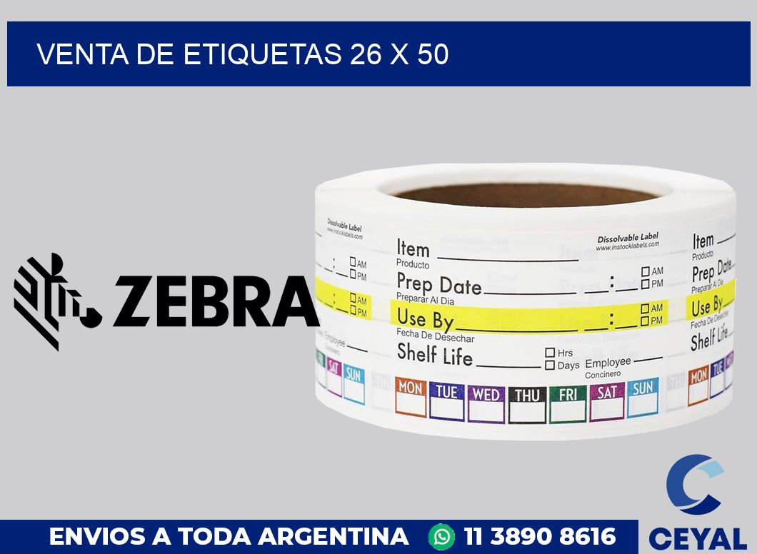 venta de etiquetas 26 x 50