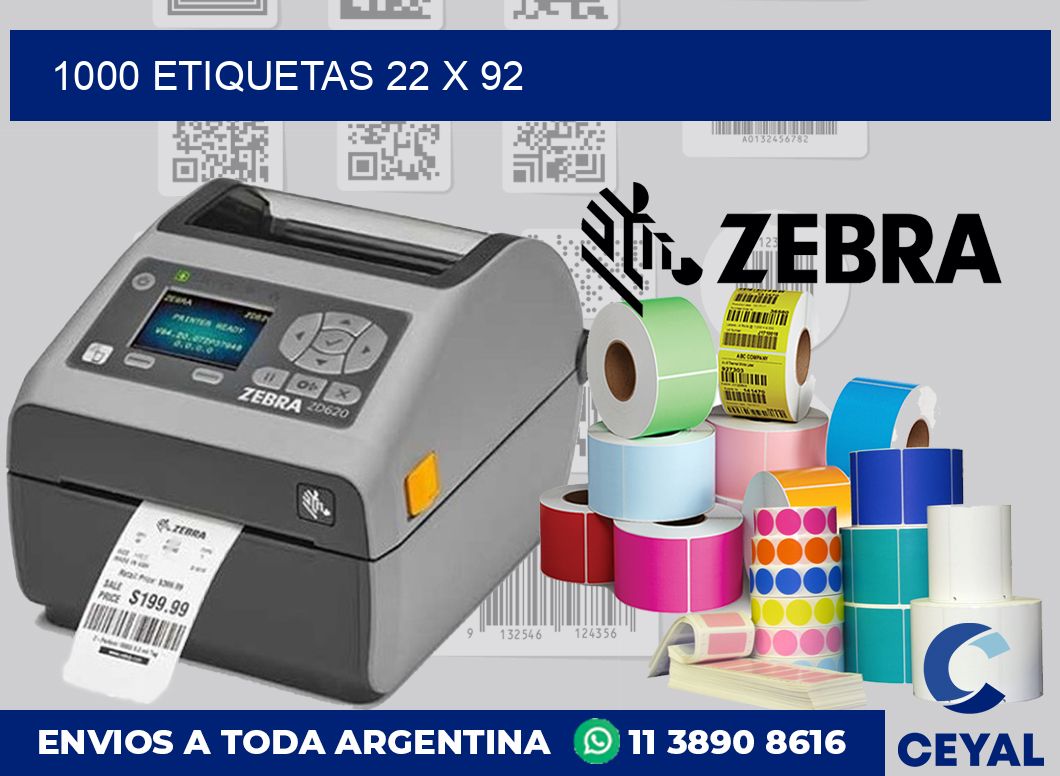 1000 etiquetas 22 x 92