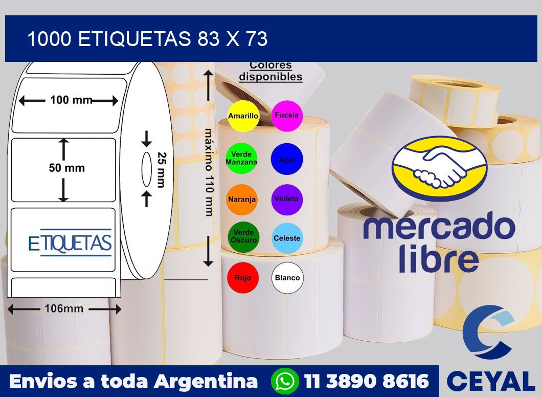 1000 etiquetas 83 x 73