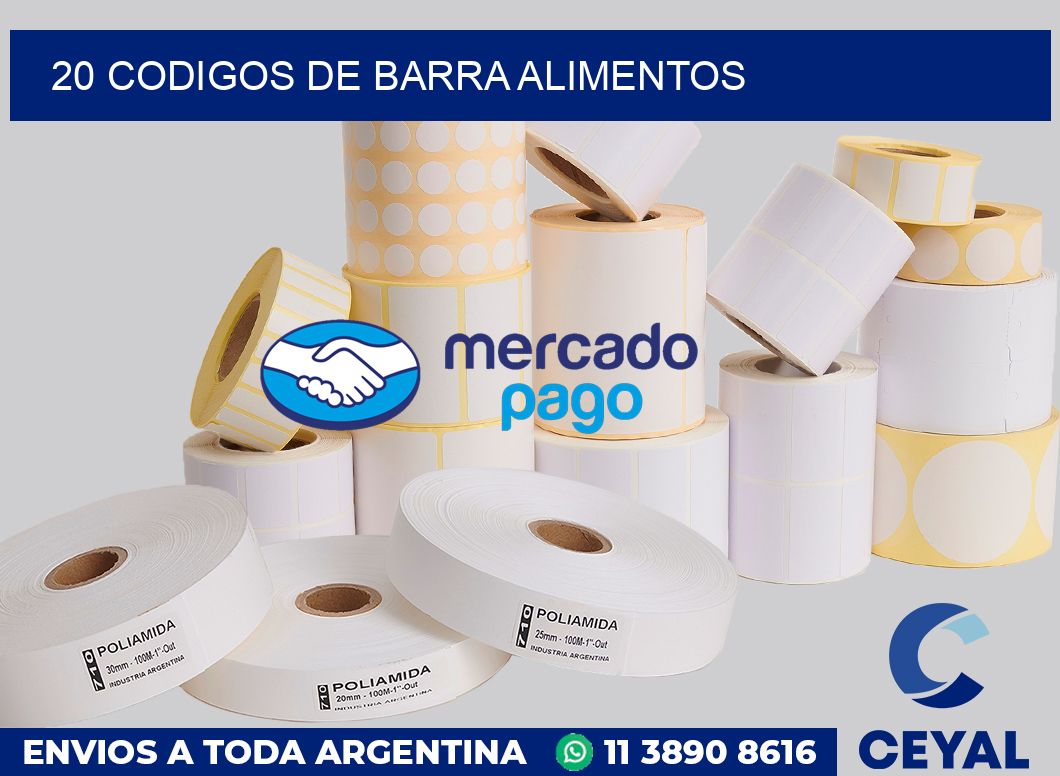 20 Codigos de barra alimentos