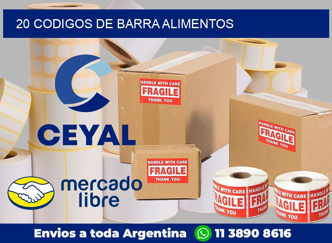 20 Codigos de barra alimentos