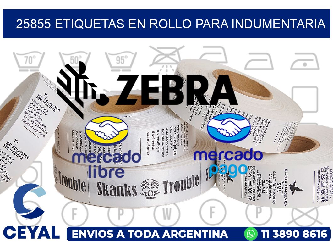 25855 Etiquetas en rollo para indumentaria