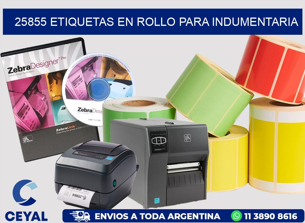 25855 Etiquetas en rollo para indumentaria