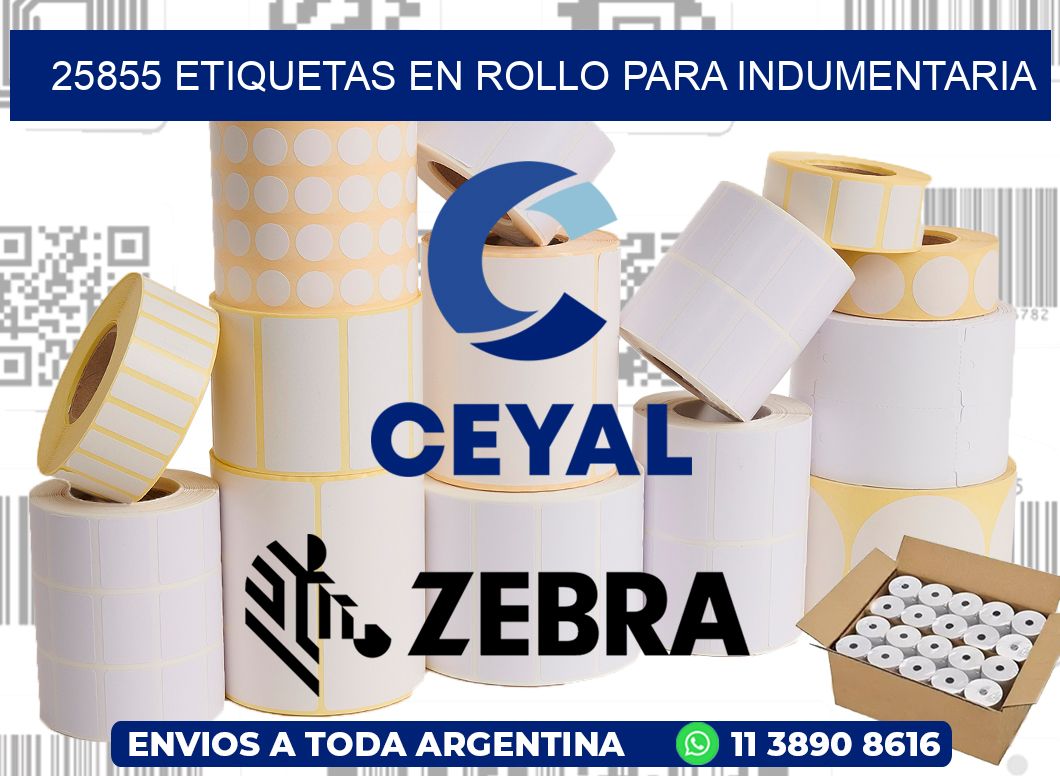 25855 Etiquetas en rollo para indumentaria
