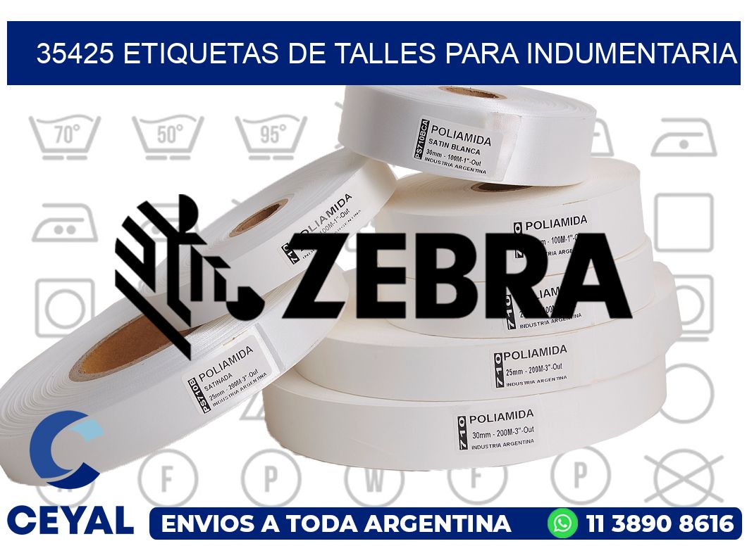 35425 Etiquetas de Talles para indumentaria