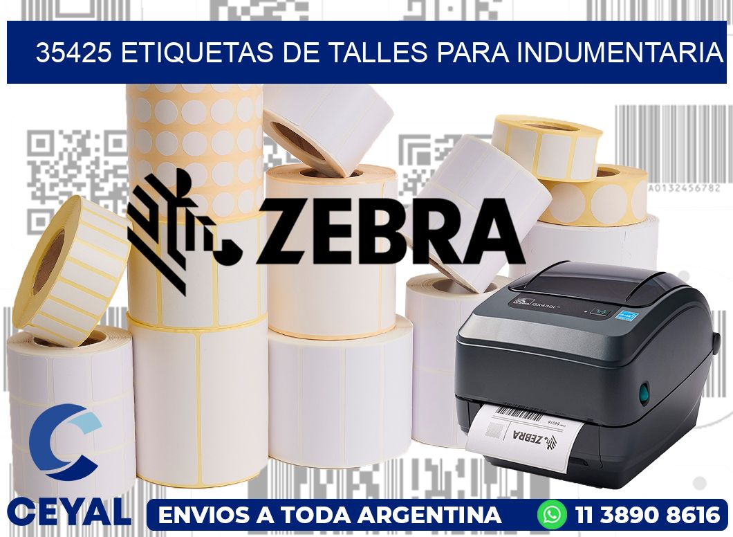 35425 Etiquetas de Talles para indumentaria