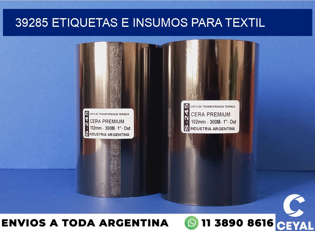 39285 etiquetas e insumos para textil