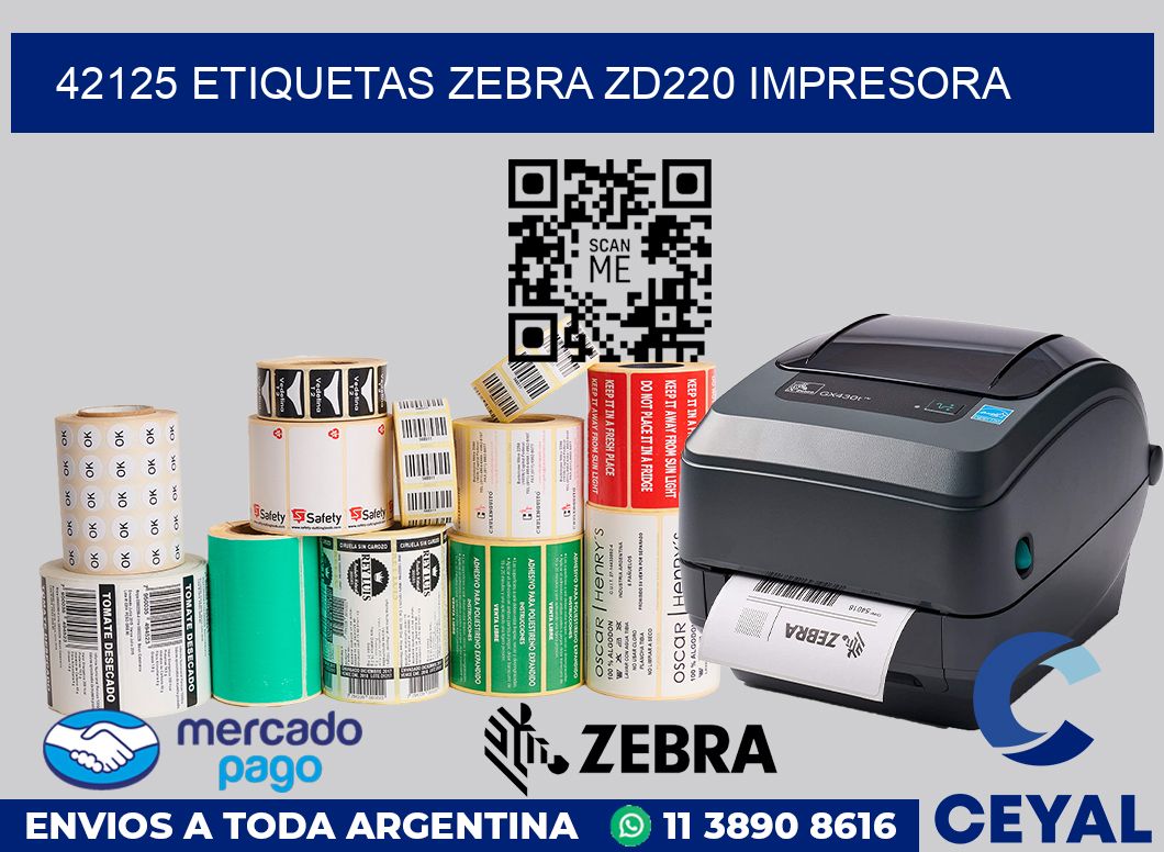 42125 etiquetas Zebra zd220 impresora