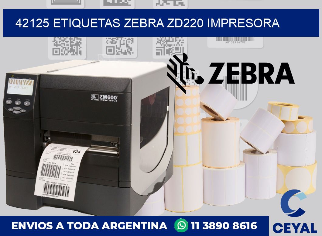 42125 etiquetas Zebra zd220 impresora