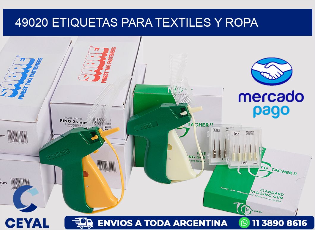 49020 Etiquetas para textiles y Ropa