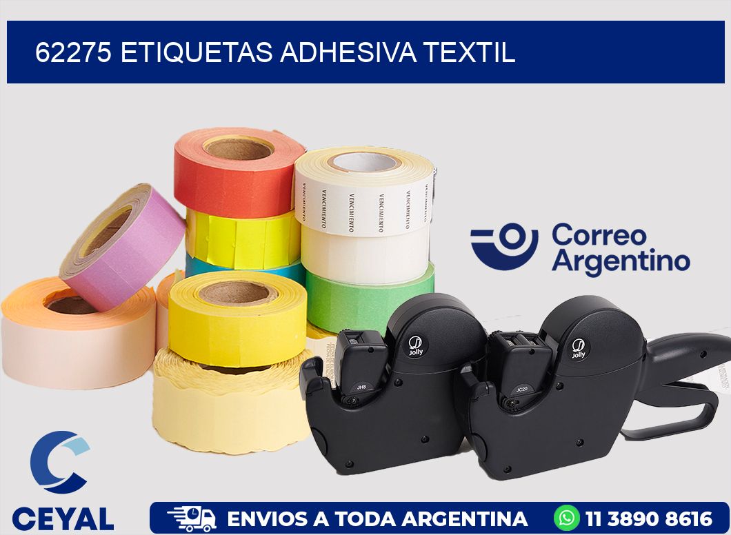 62275 etiquetas adhesiva textil