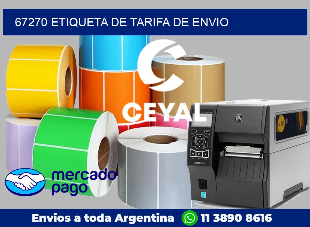 67270 Etiqueta de tarifa de envio
