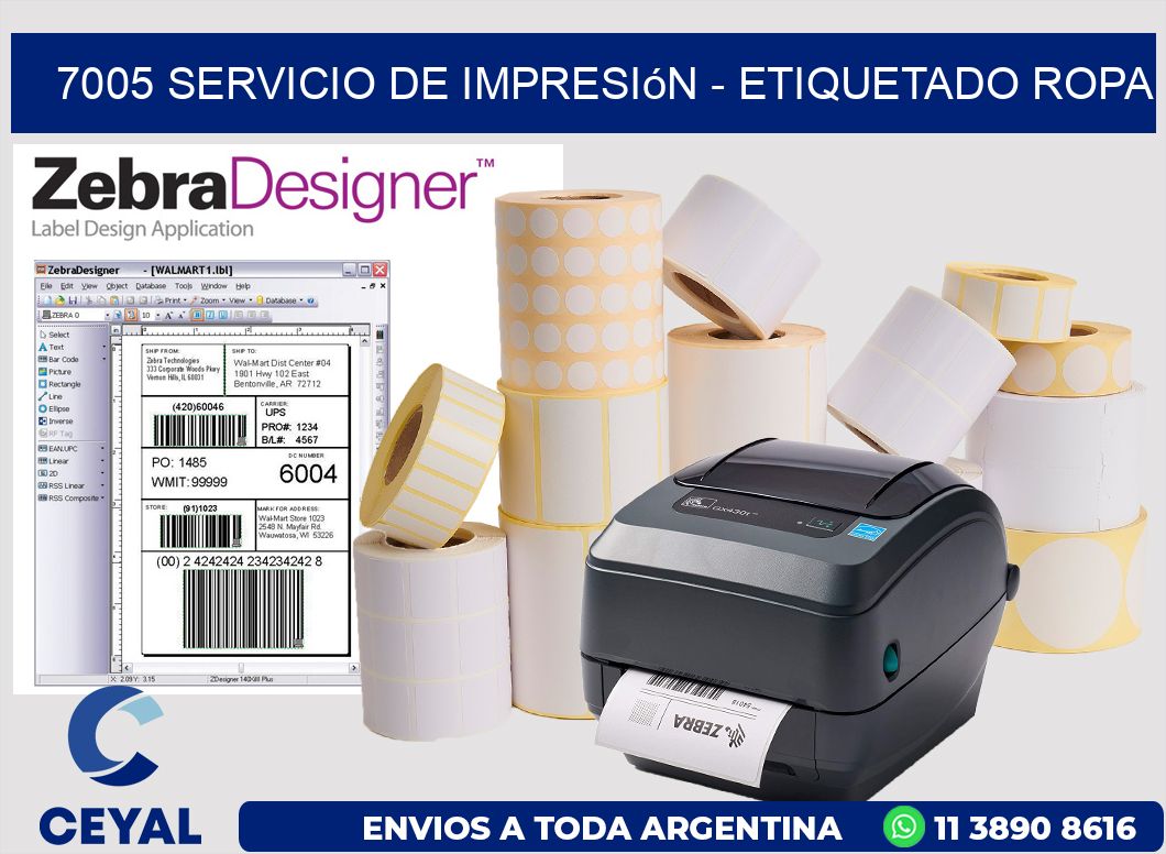 7005 Servicio de impresión - Etiquetado ropa