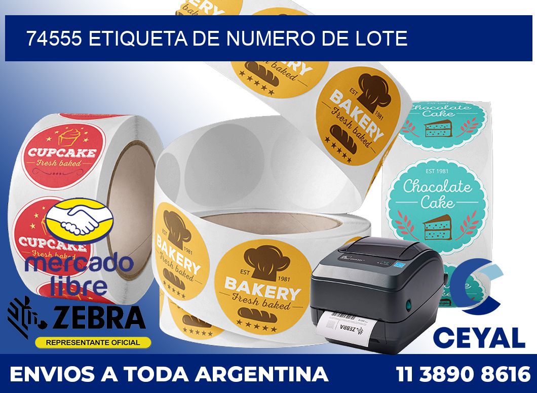 74555 Etiqueta de numero de lote