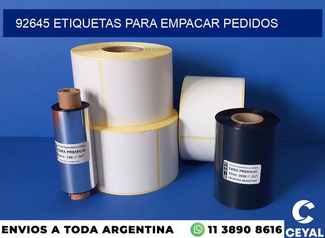 92645 etiquetas para empacar pedidos