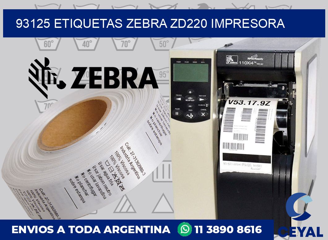 93125 etiquetas Zebra zd220 impresora
