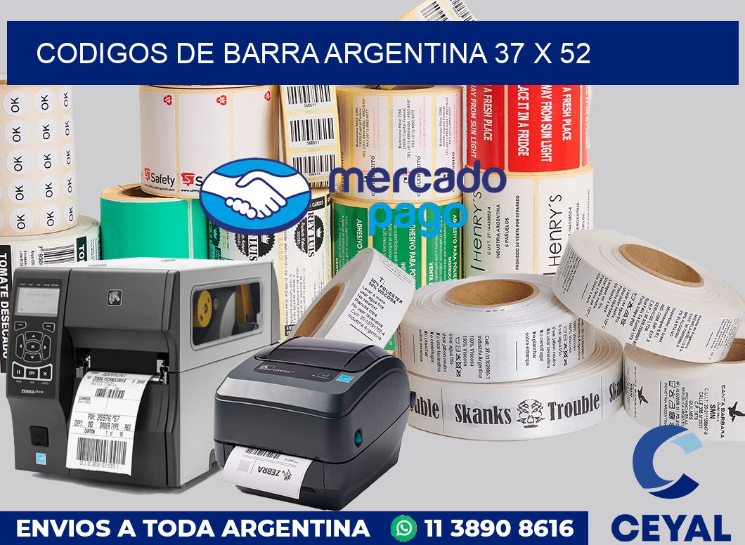 Codigos de barra Argentina 37 x 52