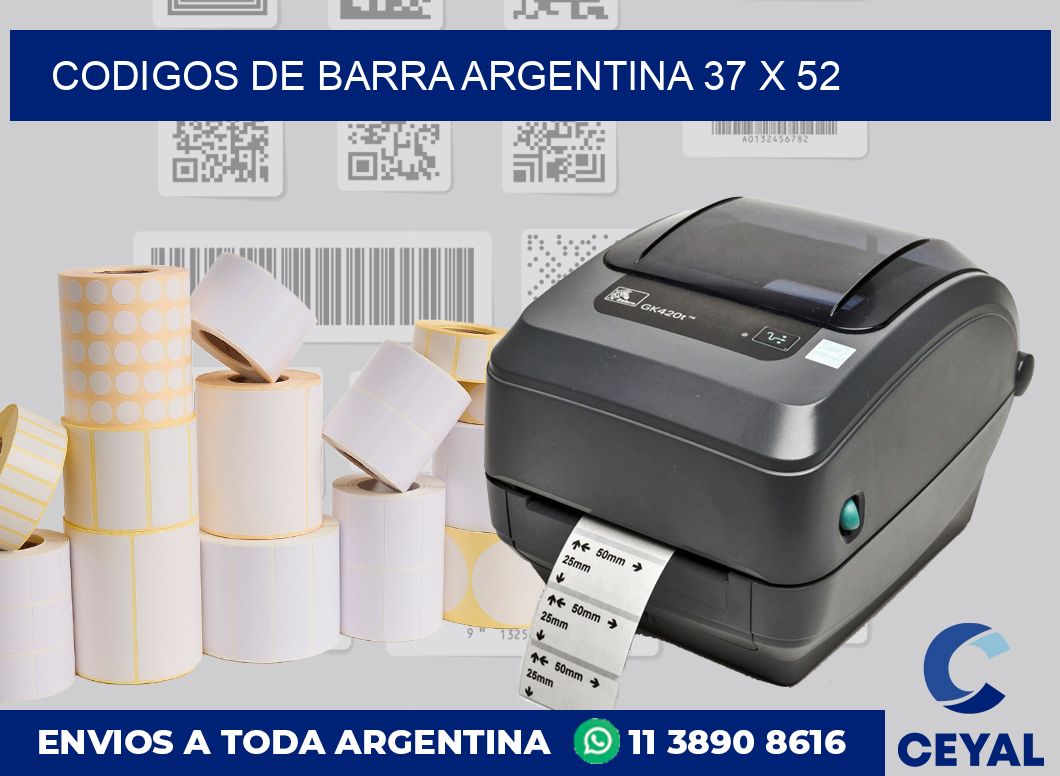 Codigos de barra Argentina 37 x 52