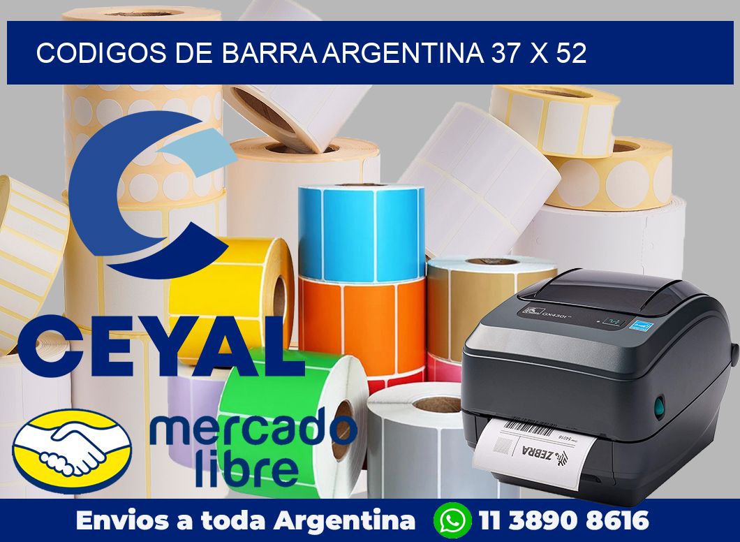 Codigos de barra Argentina 37 x 52
