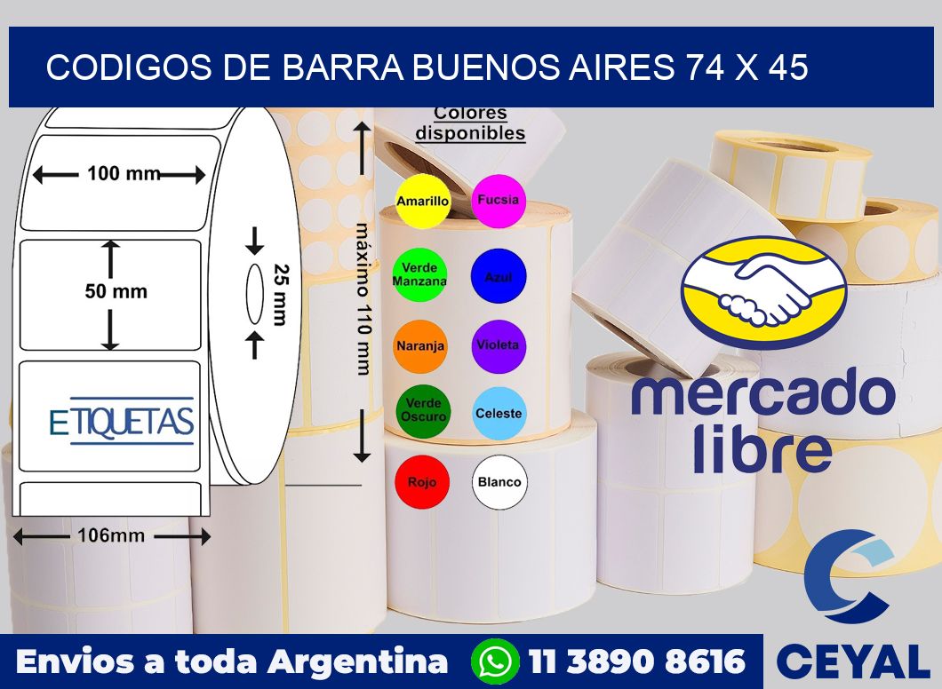 Codigos de barra Buenos Aires 74 x 45