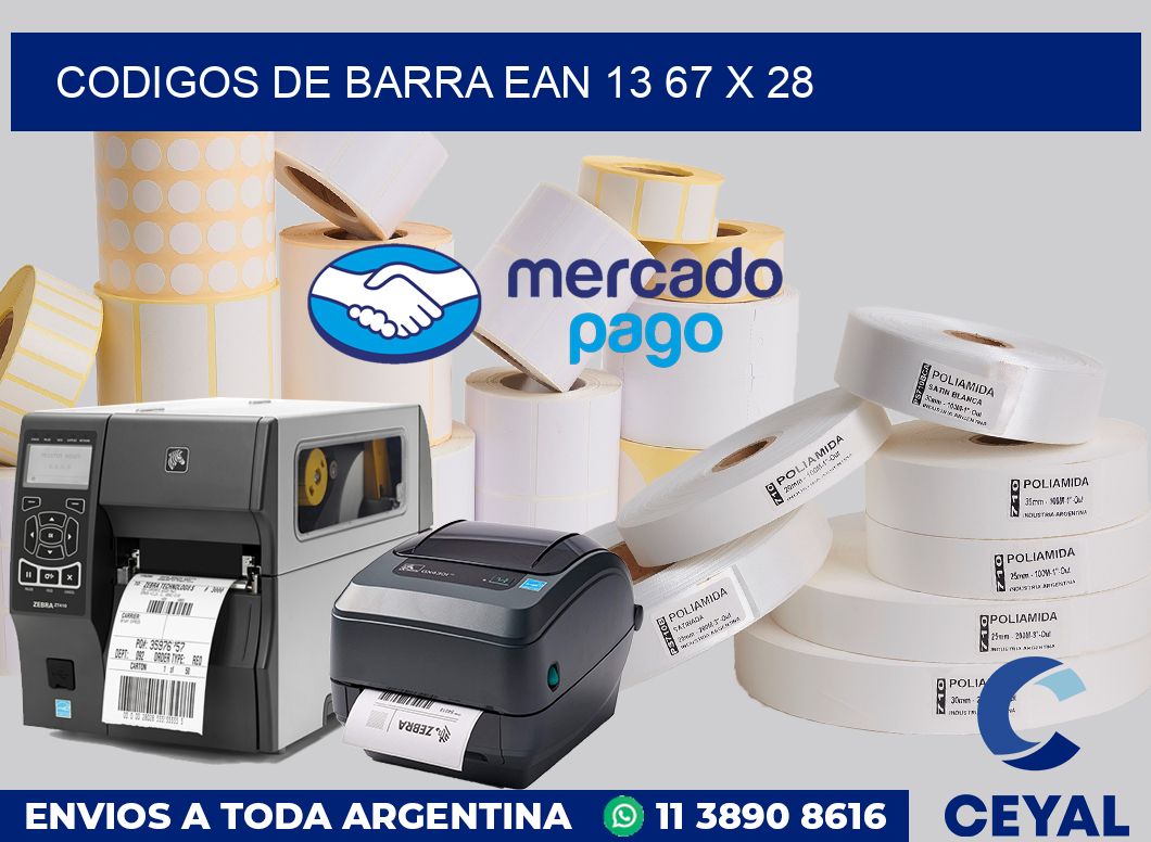 Codigos de barra EAN 13 67 x 28