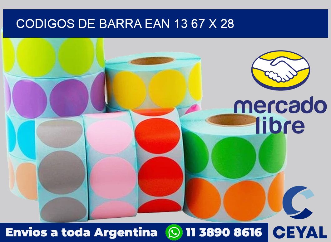 Codigos de barra EAN 13 67 x 28