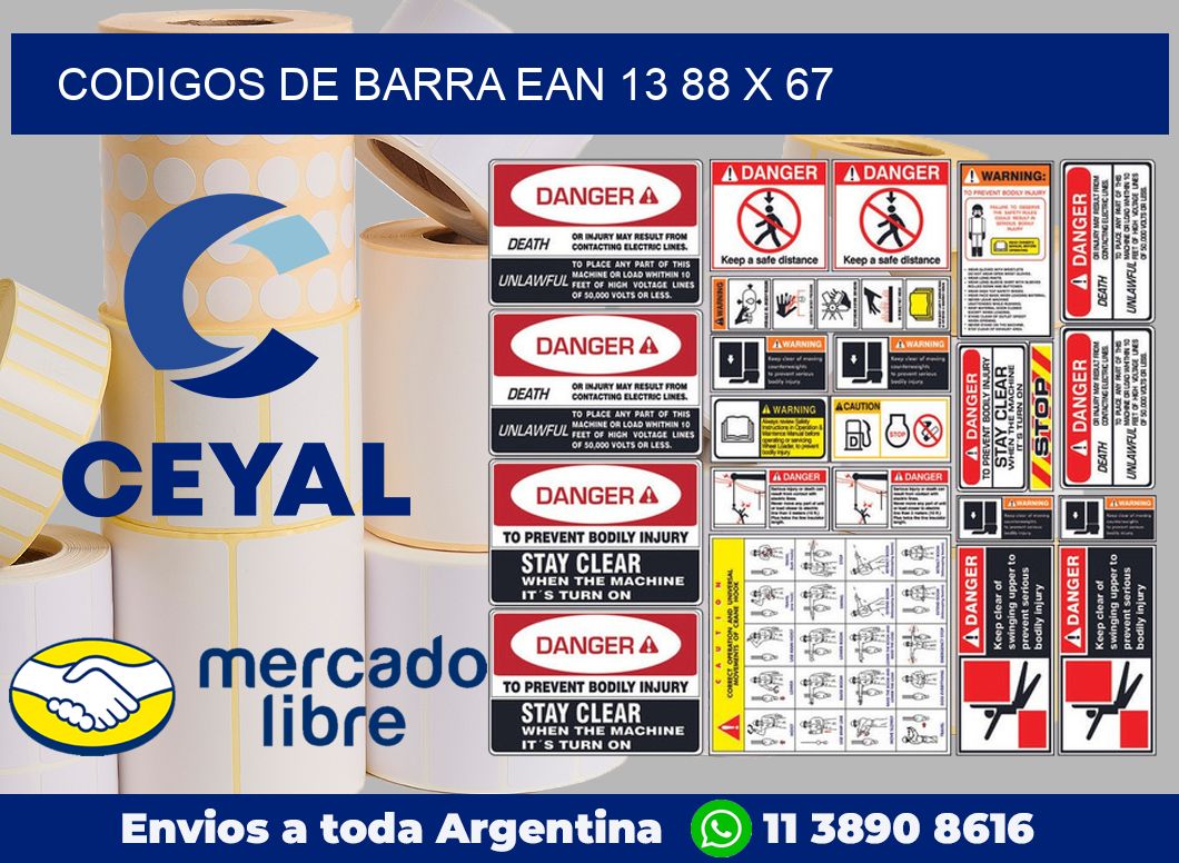 Codigos de barra EAN 13 88 x 67