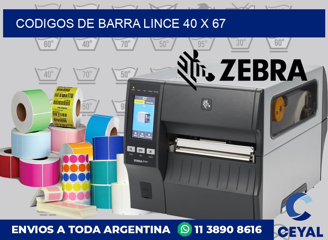 Codigos de barra Lince 40 x 67