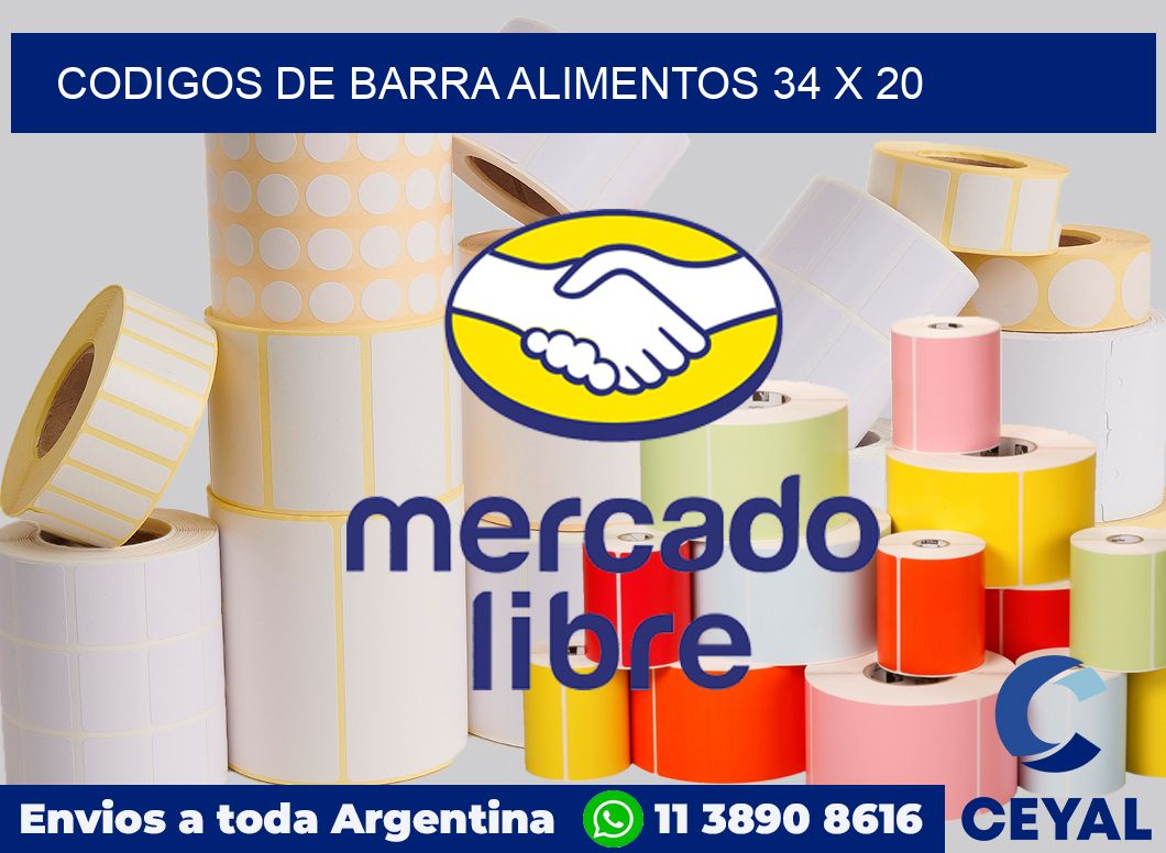 Codigos de barra alimentos 34 x 20