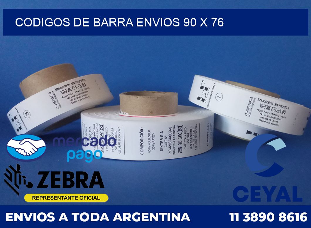 Codigos de barra envios 90 x 76