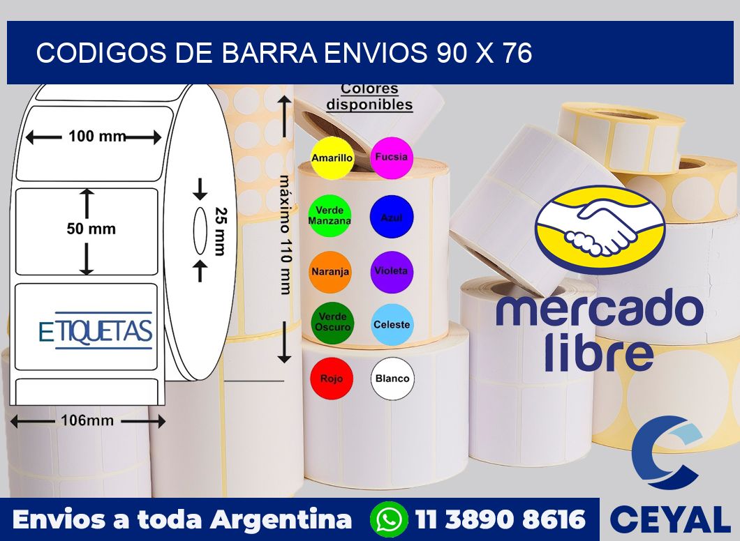 Codigos de barra envios 90 x 76